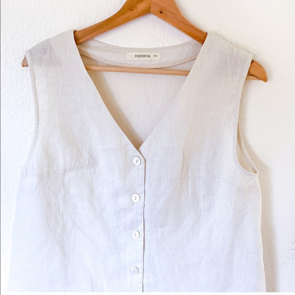 Filosofia Susie Linen Vest Vanilla